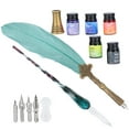 thumbnail image 1 of Feather Fountain Pen Set With Replaceable Nib, Glass Ink, Writing Gift Box Kit For Calligraphy, 1 of 8