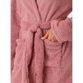 thumbnail image 5 of INSPIRE CHIC Women's Fuzzy Robe Belted Hooded Fleece Plush Bath Robe Fall Winter Mini Spa Robes with Pockets M Pink, 5 of 6