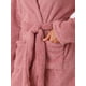 thumbnail image 5 of Bata de baño de felpa con capucha y cinturón para mujer INSPIRE CHIC, bata mini de spa de otoño e invierno con bolsillos, color rosa, 5 of 6