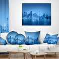 thumbnail image 4 of Designart Blue Panorama of New York City - Cityscape Throw Pillow - 12x20, 4 of 5
