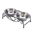 thumbnail image 2 of Comedero y plato doble de acero inoxidable para perros y gatos, 2 of 13