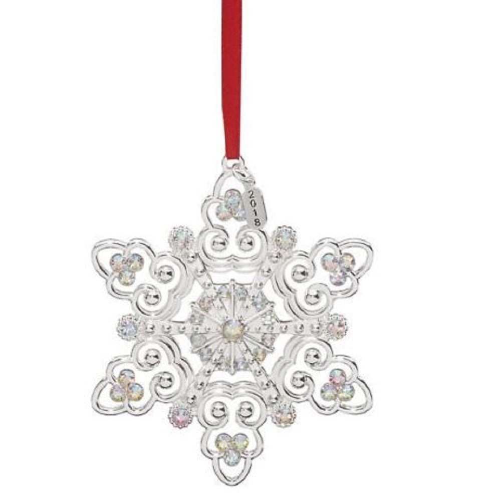 2018 Lenox Snow Majesty Snowflake Christmas Tree Ornament 877837