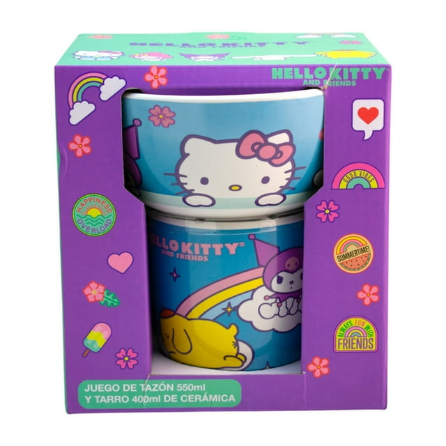 Juego de Tazón y Taza Fun Kids Cerámica 2 piezas Hello Kitty and Friends