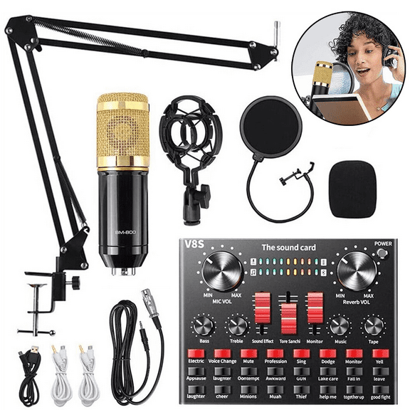 Ryhampaper BM800 Condenser Microphone Podcast Music Mixer Equipment Home Studio Recording