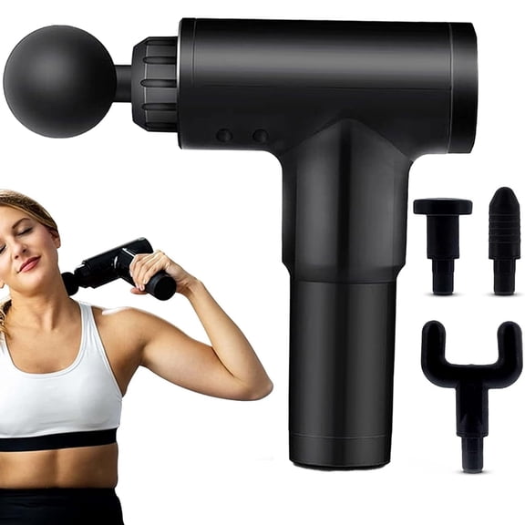 Deep Tissue Massage Gun - 4 Speeds & 4 Heads, Quiet Brushless Motor, Rechargeable for Muscle Recovery & Relaxation