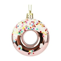 CuiLiyq Christmas Tree Ornaments, Artificial Donut Pendants, Christmas Decorations Outdoor Indoor Wall and Xmas Tree Ornaments for Xmas Party Supplies Favors (Rose Gold)