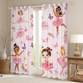 thumbnail image 2 of Manfei Cute Ballet Girl Black Out Curtains for Child, Dance Princess Curtains Pack of 2 (42x63 Each), Pink Butterfly Bedroom Curtains, Luxury Bedroom Decor, 2 of 6