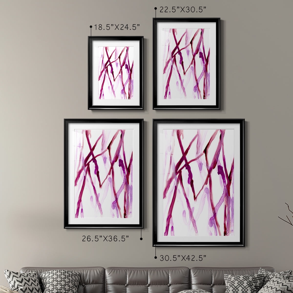 Wexford Home Runnel XV Premium Framed Print, 18.5" x 24.5" - Ready to Hang, Black (Set of 2)