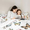 thumbnail image 5 of Feelyou Kawaii Rabbit Animal Queen Comforter Set, Cute Butterfly Bunnies Bedding Sets, Rustic Flower Floral Reversible Bedding Comforter Set, Ultra Soft Bedroom Decor, 3-Piece, 5 of 8