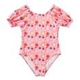thumbnail image 3 of Girls Swimsuit Ruffles Swimwear Outfits Hollow Bikini Summer Kids Swimwear Floral Print Ruffle Hem 1Piece Swimsuit Baby Girl Bathing Suit,Size 7 Years-8 Years, 3 of 9