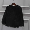 thumbnail image 4 of SEAOPEN Girl's Faux Fur Fleece Solid Jacket Outwear Long Sleeve Open Front Warm Coat Jacket Today Black,XXL, 4 of 5