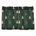 thumbnail image 7 of Yayeee Kitchen Curtains Tier Pair Light Filtering 27"x24" Rod Pocket Short Cafe Window Panel, Pink Christmas Trees, 7 of 7
