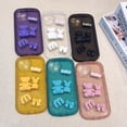 thumbnail image 4 of Xiaomi Mi 13 12 12T 11T 11 Lite Redmi Note 11S 10 10S Pro 4G 5G Cute 3D Clear Purple Bear Case A Prueba De Golpes Funda De Dibujos Animados, 4 of 4