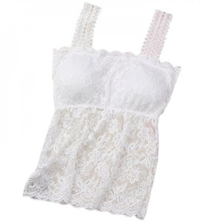 

Fashion Solid Lace Anti-Glare Beauty Strap Chest Women s Bra Lace Cami Bralette Crochet Floral Cami Padded Tank