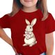 thumbnail image 2 of Blusas y camisas de manga corta con cuello redondo Camiseta estampada de manga corta de Pascua para niños Cuello redondo Manga corta Casual Versátil Para niñas Niños Top de poliéster, 2 of 5