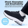 thumbnail image 6 of AOV Womens Wide Toe Box Walking Shoes Arch Support Running Shoe Plantar Fasciitis Tennis Sneakers Orthotic for Pain Relief Black Size 9, 6 of 8
