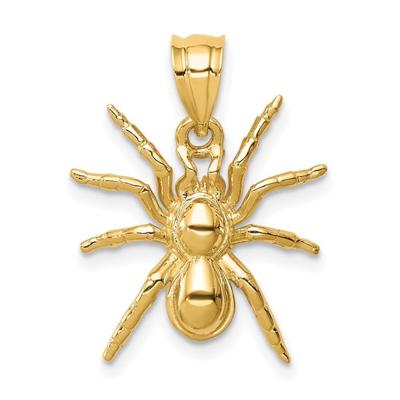 14K Yellow Gold Polished Finish Spider Charm Pendant