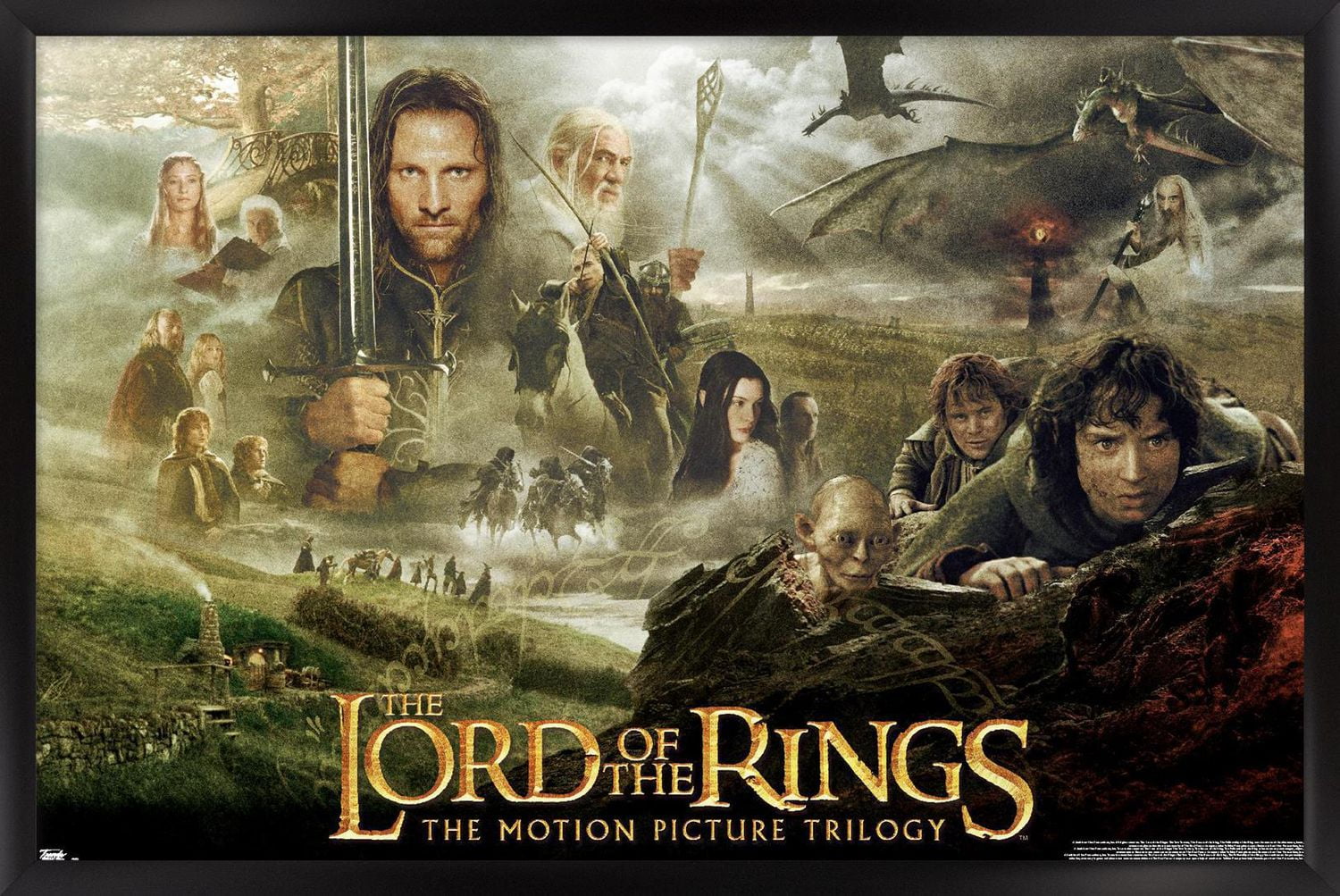 The Lord of the Rings: The Motion Picture Trilogy Wall Poster, 22.375" x 34" Framed