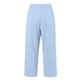 thumbnail image 4 of Pants for Women High Leg Suit Pants for Women Teacher Clothes Tempo plus Size Comfy Wide Leg Casual Travel with Pockets Teal Work Side Strip Light Blue 2XL, 4 of 5