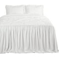 thumbnail image 7 of Chezmoi Collection Aria 2-Piece Pintuck Ruffle Skirt Bedspread Set, Soft Lightweight French Country Chic Farmhouse Pinch Pleat Crinkled Texture Microfiber Bedding, Twin, Ivory, 7 of 7