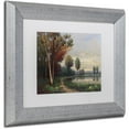 thumbnail image 2 of Trademark Fine Art "Landscape with a Lake" Canvas Art by Daniel Moises, White Matte, Silver Frame, 2 of 4