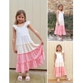 thumbnail image 5 of Arshiner Girls Maxi Summer Short Flutter Sleeve Casual Dress with Pockets, 5 of 6