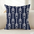 thumbnail image 5 of Pack of 4, Navy Blue Morden Geometric Patterns Waterproof Pillow Covers Indoor Outdoor Throw Pillowcases Decorative Garden Cushion Case for Home Garden Patio Couch Balcony 18 x 18 inch Z003, 5 of 13