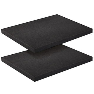 4 Pcs Cuttable Polyurethane Foam Pads Foam Sheets Craft Foam Black Tool Box  Foam Insert for Cases Packing Padding Camera Toolbox Storage (Black, 16 x