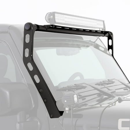 Smittybilt 76911 XRC Windshield Top Light Bar Textured Black Fits select: 2015-2018 JEEP WRANGLER UNLIMITED, 2012-2014 JEEP WRANGLER
