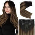 thumbnail image 1 of Extensiones de cabello con clip Ve Sunny Real Human Hair de 22 pulgadas y 120 g, 1 of 9