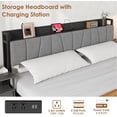 thumbnail image 4 of OUYAWEI King Size Bed Frame,with Storage Drawers and Charging Station,Platform Bed with UpholsteRed Headboard,Metal Slats Support,No Box Spring Needed,Easy Assembly,Black, 4 of 8