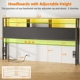 thumbnail image 7 of Homieasy Headboard for King Size Bed with Storage, Headboards with Outlets, USB Ports and LED Light, King Size Head Board Only, Height Adjustable, Reversible, Sturdy and Stable Headboard, Black, 7 of 7