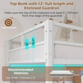 thumbnail image 4 of Metal Loft Bed Twin Size with Charging Station&LED Lights Twin Loft Bed Frame with L-Shaped Desk&Drawers&Coat Rack&Full-Length Guardrail for Adults, White, 4 of 9