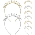 thumbnail image 1 of 10 Uds. Diademas de feliz cumpleaños diademas para fiesta tocado de celebración decoraciones para el cabello, 1 of 5