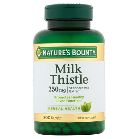 - Nature's Bounty Milk Thistle Dietary Supplement for Healthy Liver Support*, Antioxidant Properties, 250mg Capsules, 200 Count