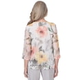 thumbnail image 2 of Alfred Dunner Womens  Watercolor Floral Mesh Top, 2 of 6