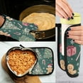 thumbnail image 5 of Yayeee Oven Mitts and Pot Holder Set of 2 Heat Resistant Kitchen Gloves Baking Hot Pad, Red Christmas Gingerbread, 5 of 5