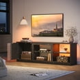 thumbnail image 2 of Pinmoco TV Stand for TVs up to 70", LED Entertainment Center with Bookshelves & Cabinet, Black Marble, 2 of 11