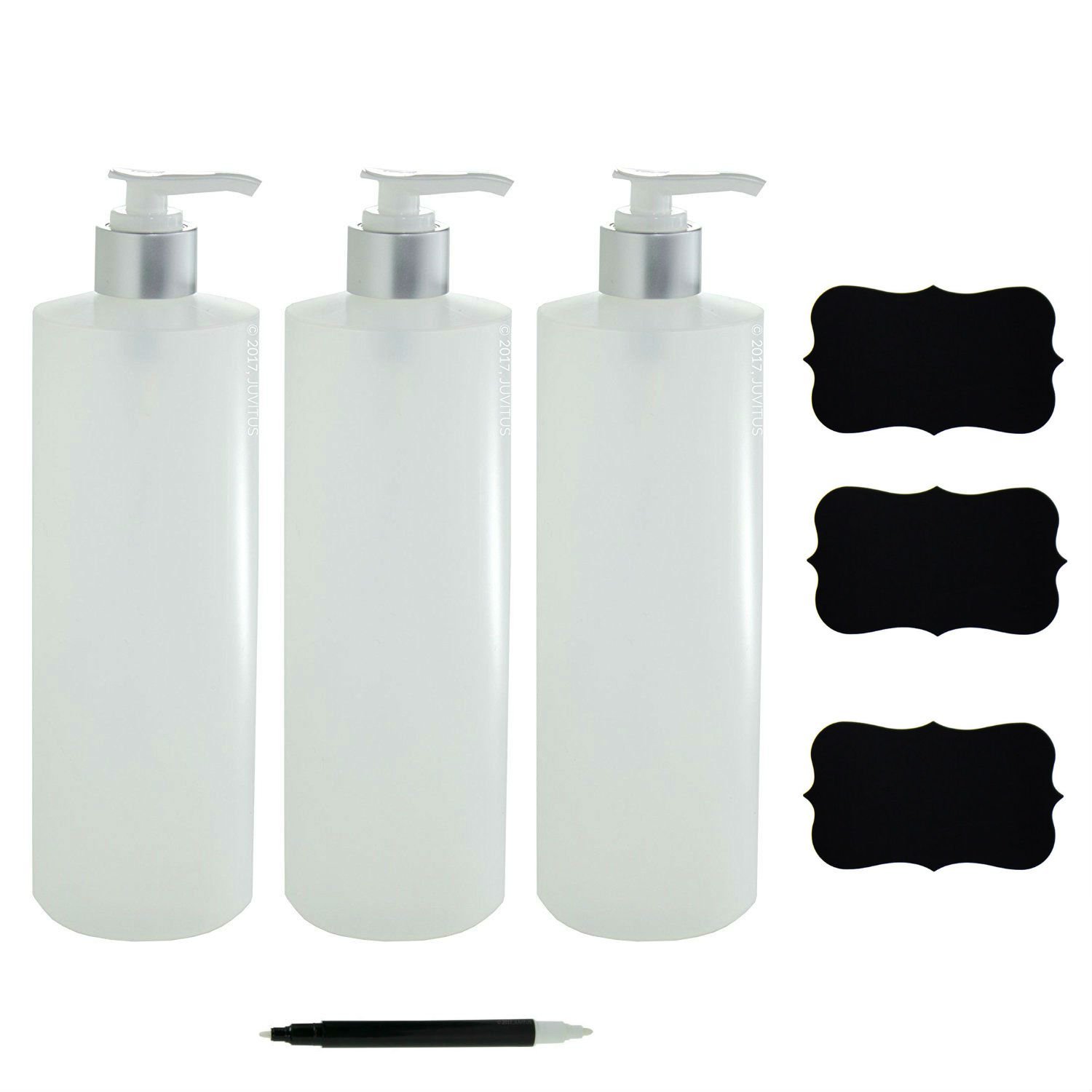 Clear Natural Refillable Plastic Squeeze Bottle with Silver Lotion Pump