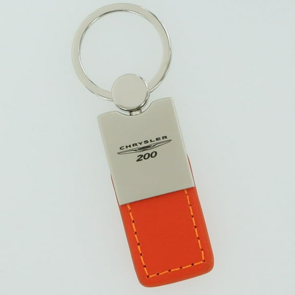 Chrysler 200 Leather Key Ring (Orange)