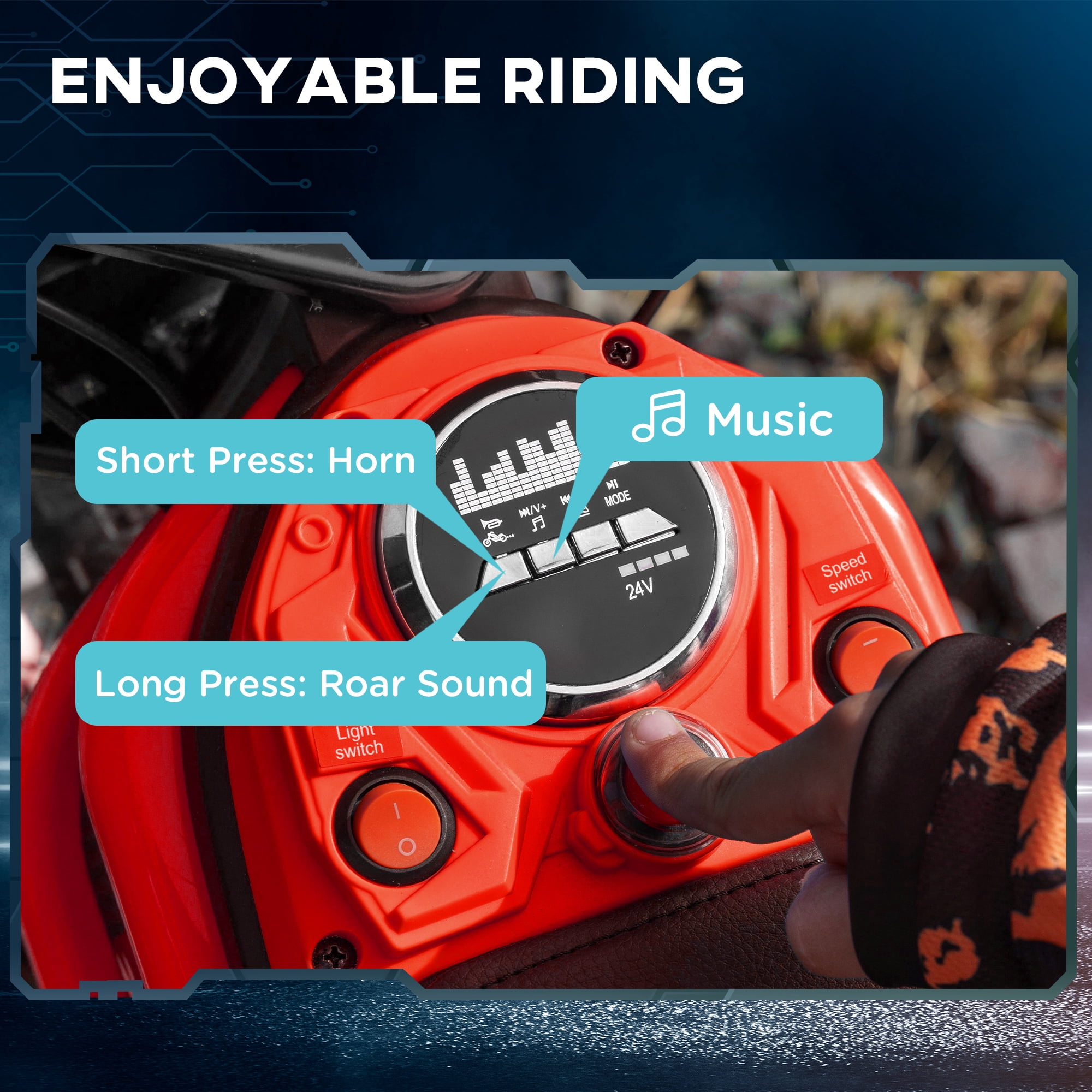 Aosom 24V 350W Electric Dirt Bike, up to 15 MPH w/ Twist Grip, Red