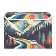 thumbnail image 7 of Yayeee Collapsible Storage Bin with Lid Fabric Closet Decorative Basket with Handles, Evening Mountain Road, 7 of 7