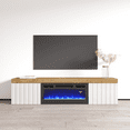 thumbnail image 4 of Knoxville BL-EF Floating Fireplace TV Stand for TVs up to 80", Modern High Gloss 71" Entertainment Center, Wall Mounted Electric Fireplace TV Media Console with Storage Cabinets, 4 of 9