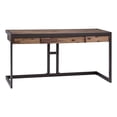 thumbnail image 1 of Allora Rustic Solid Acacia Wood/Metal Desk in Rustic Natural Aged Brown, 1 of 5
