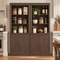 thumbnail image 3 of Homfa 71"H Pantry Cabinet with Doors, 5 Tier Cupboard with Adjustable Shelf for Kitchen Dining Room, Cherry, 3 of 7
