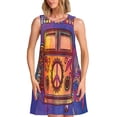 thumbnail image 1 of Easygdp Peace And Love para Vestido Transpirable de Mujer, Vestido Suelto de Manga Corta con Pliegues y Bolsillos para el Verano, 1 of 7