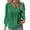 Green, variant on Women's Lace Trim T-Shirt, Long Sleeve V Neck Loose Fit Blouse, Elegant Casual Top for Work, Date, Travel, Daily Wear and Versatile Outfits Black L