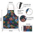 thumbnail image 3 of Pioneer Flower Floral Print Pattern Apron-Garden Aprons for Women with Pockets-Cotton Linen Waterproof Kitchen Cooking Gardening Aprons Adjustable for Kitchen,Cooking,BBQ and Salon 33x27 Inch, 3 of 7