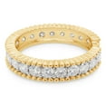 thumbnail image 3 of 1 1/2 ct. t.w Round Cut Lab Created Moissanite Diamond Beaded Eternity Wedding Band Ring For Women In 10K Solid Yellow Gold (G-H Color, VVS1 Clarity, 1.50 Cttw)-9, 3 of 7
