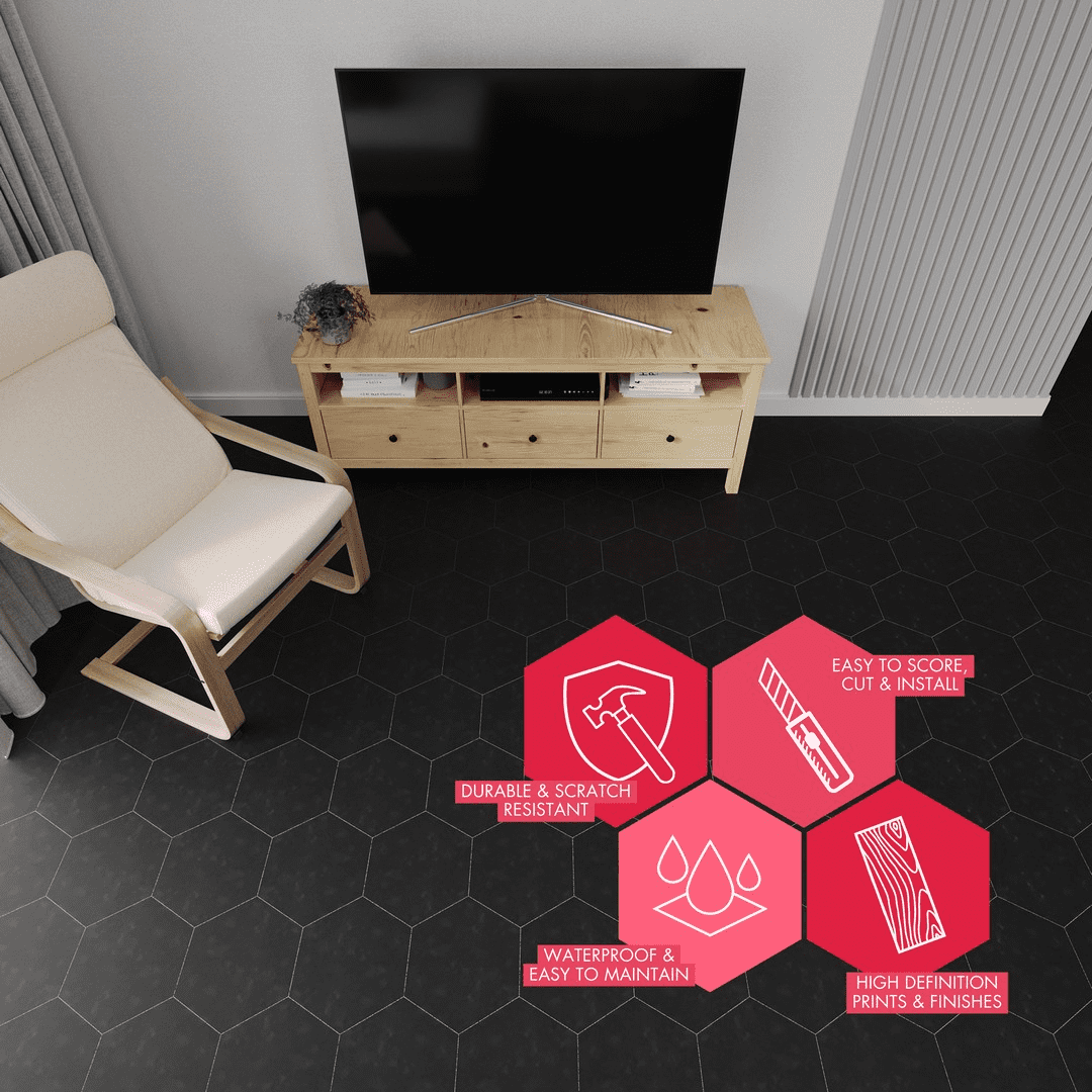 Lucida USA Dark Gray 12 MIL x 5.75 in. W Flooring Tiles 21.5 sq. ft. Coverage Area